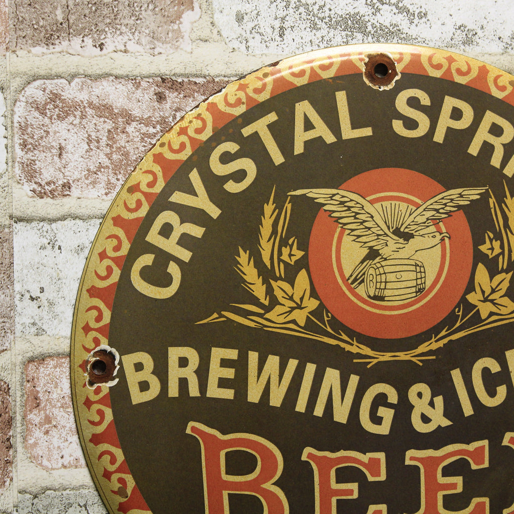 Crystal Springs Brewing & Ice Co Porcelain Enamel Sign (12in)