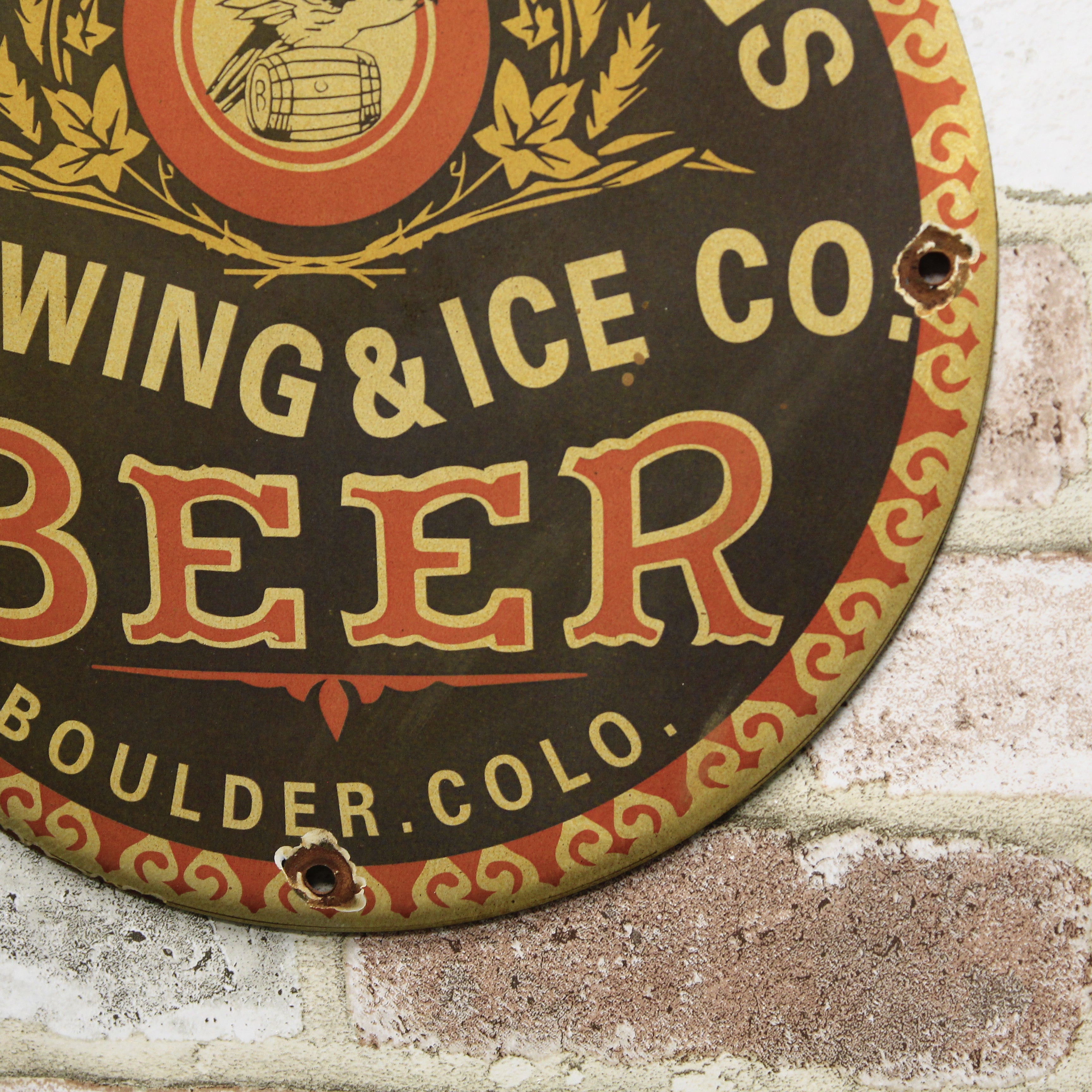 Crystal Springs Brewing & Ice Co Porcelain Enamel Sign (12in)