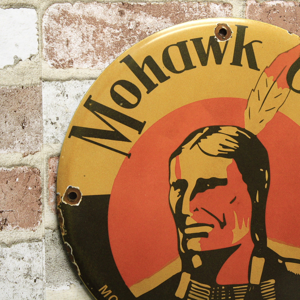 Mohawk Oils Porcelain Enamel Sign (12in)