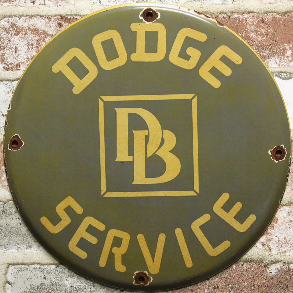 Dodge Service Vintage Porcelain Enamel Sign (12in)