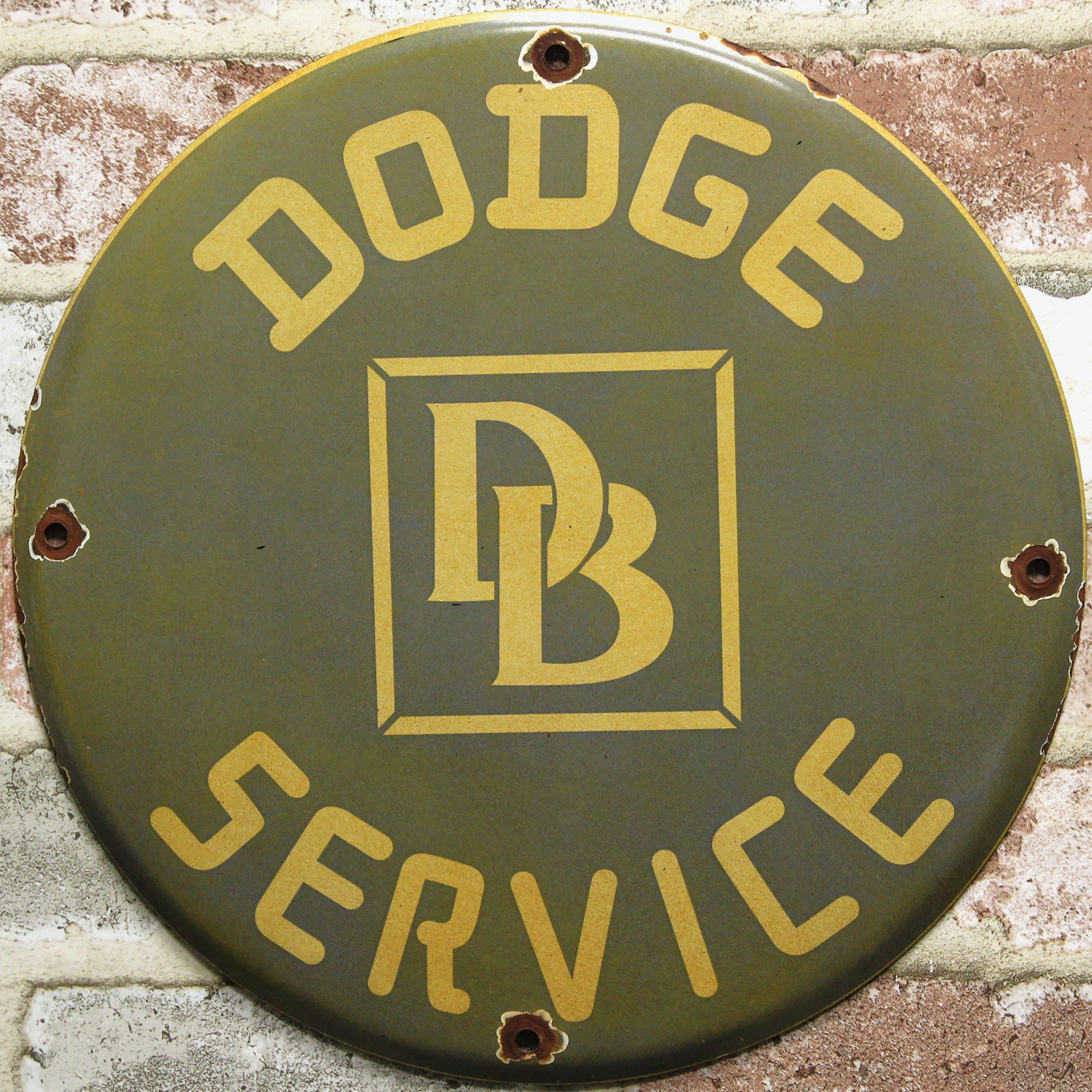 Dodge Service Vintage Porcelain Enamel Sign (12in)