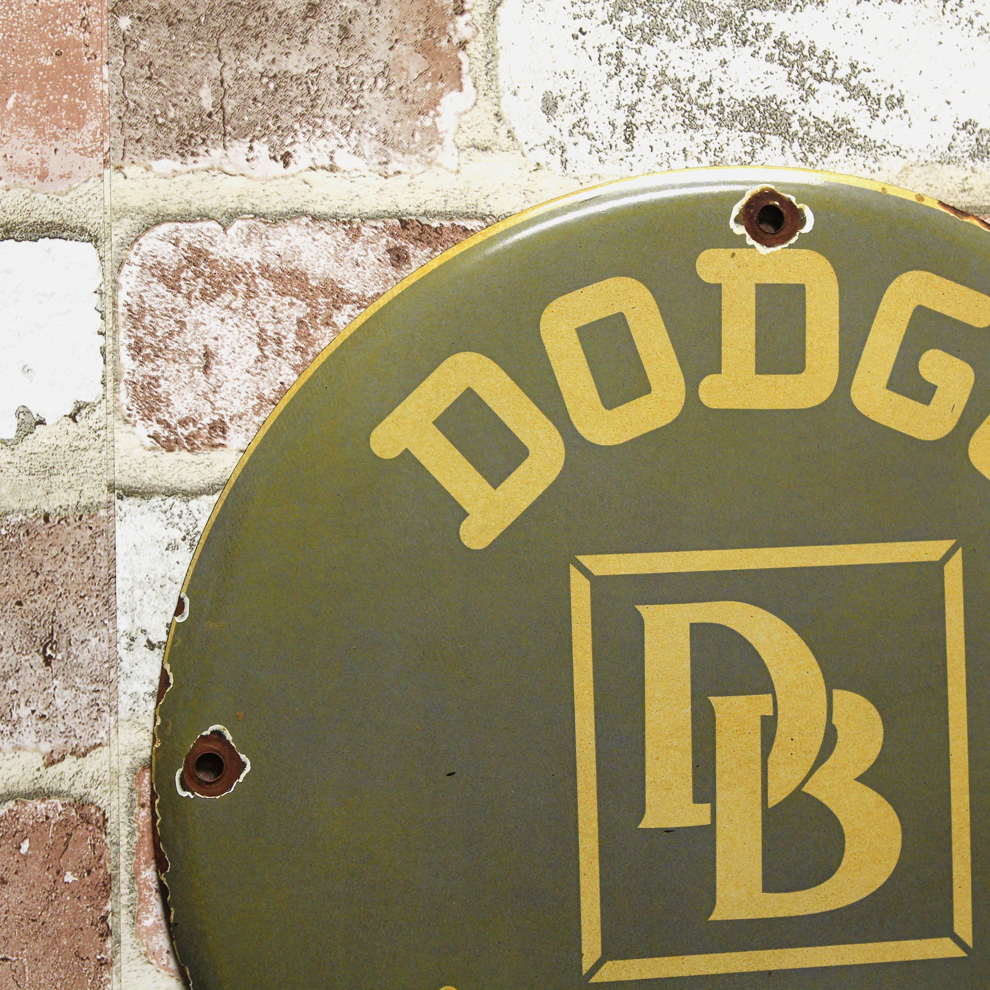 Dodge Service Vintage Porcelain Enamel Sign (12in)