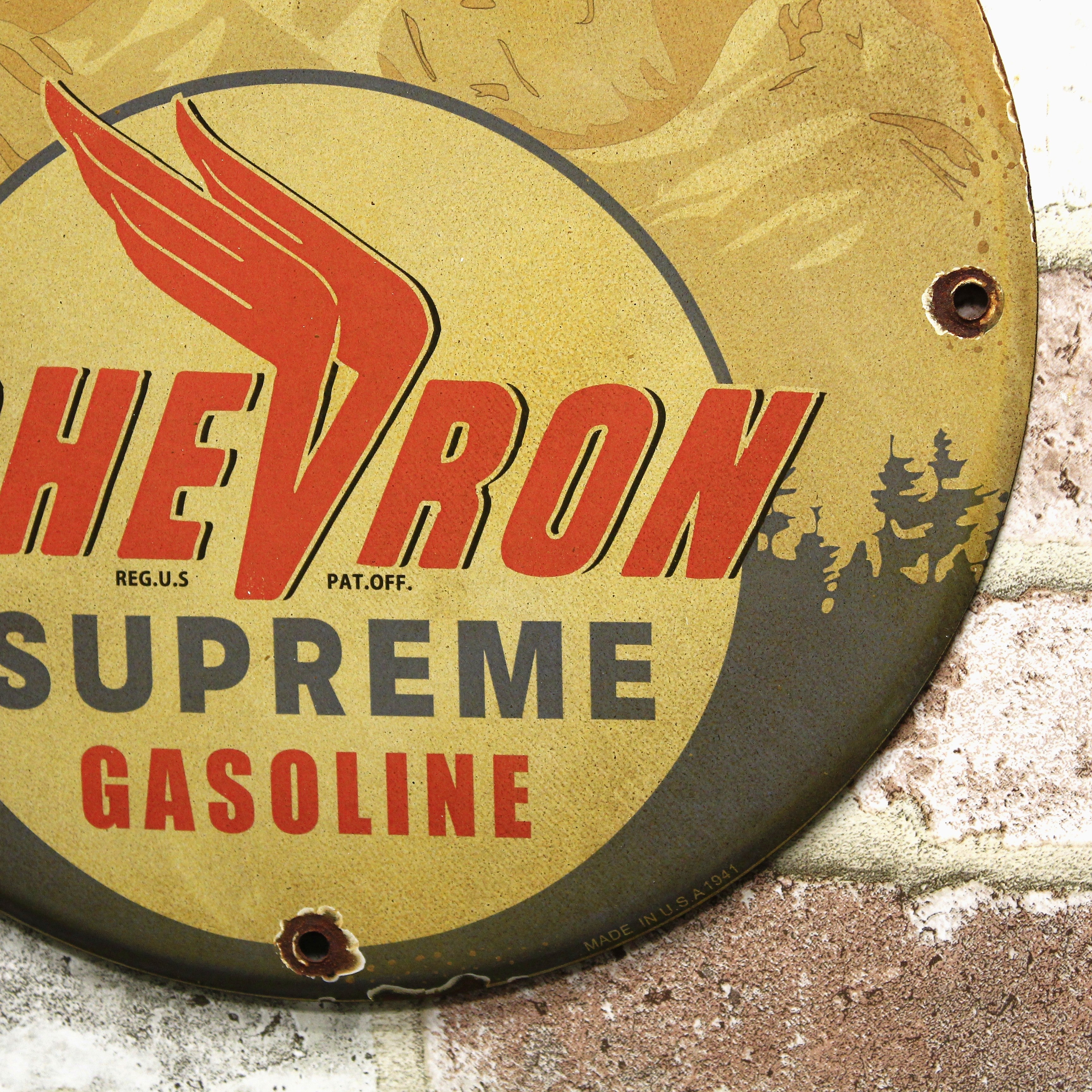 Chevron Supreme See The West Porcelain Enamel Sign (12in)