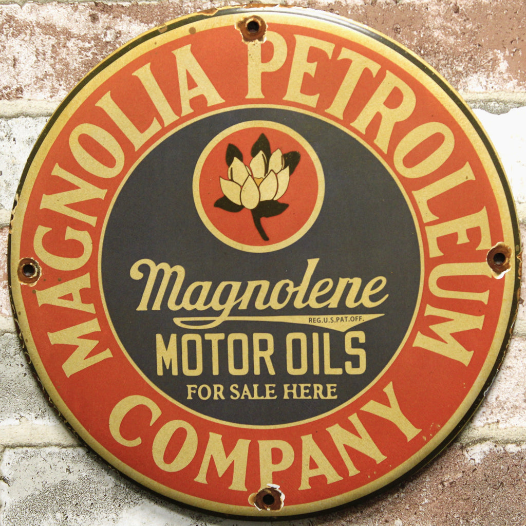 Magnolia Petroleum Company Porcelain Enamel Sign (12in)