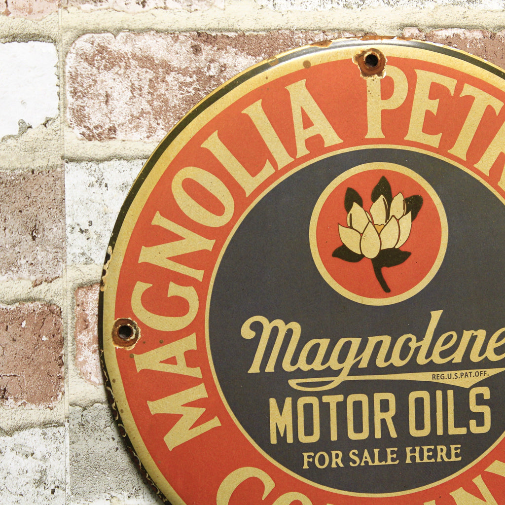 Magnolia Petroleum Company Porcelain Enamel Sign (12in)