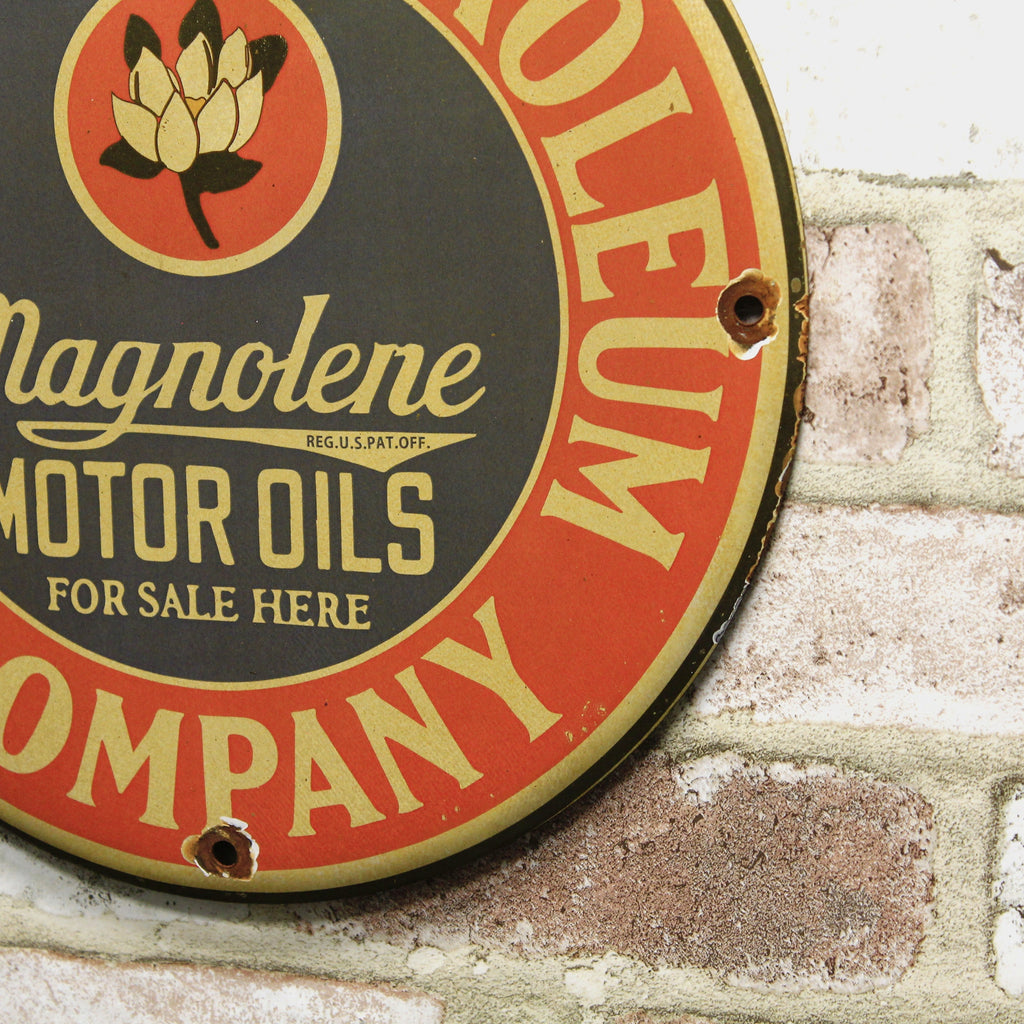 Magnolia Petroleum Company Porcelain Enamel Sign (12in)