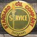 Standard Oil Service Indiana Porcelain Enamel Sign (12in)