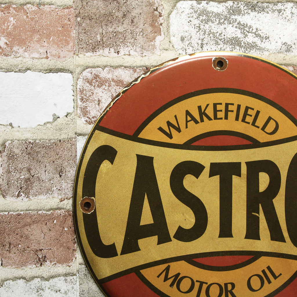 Wakefield Castrol Motor Oil British Owned Porcelain Enamel Sign (12in)