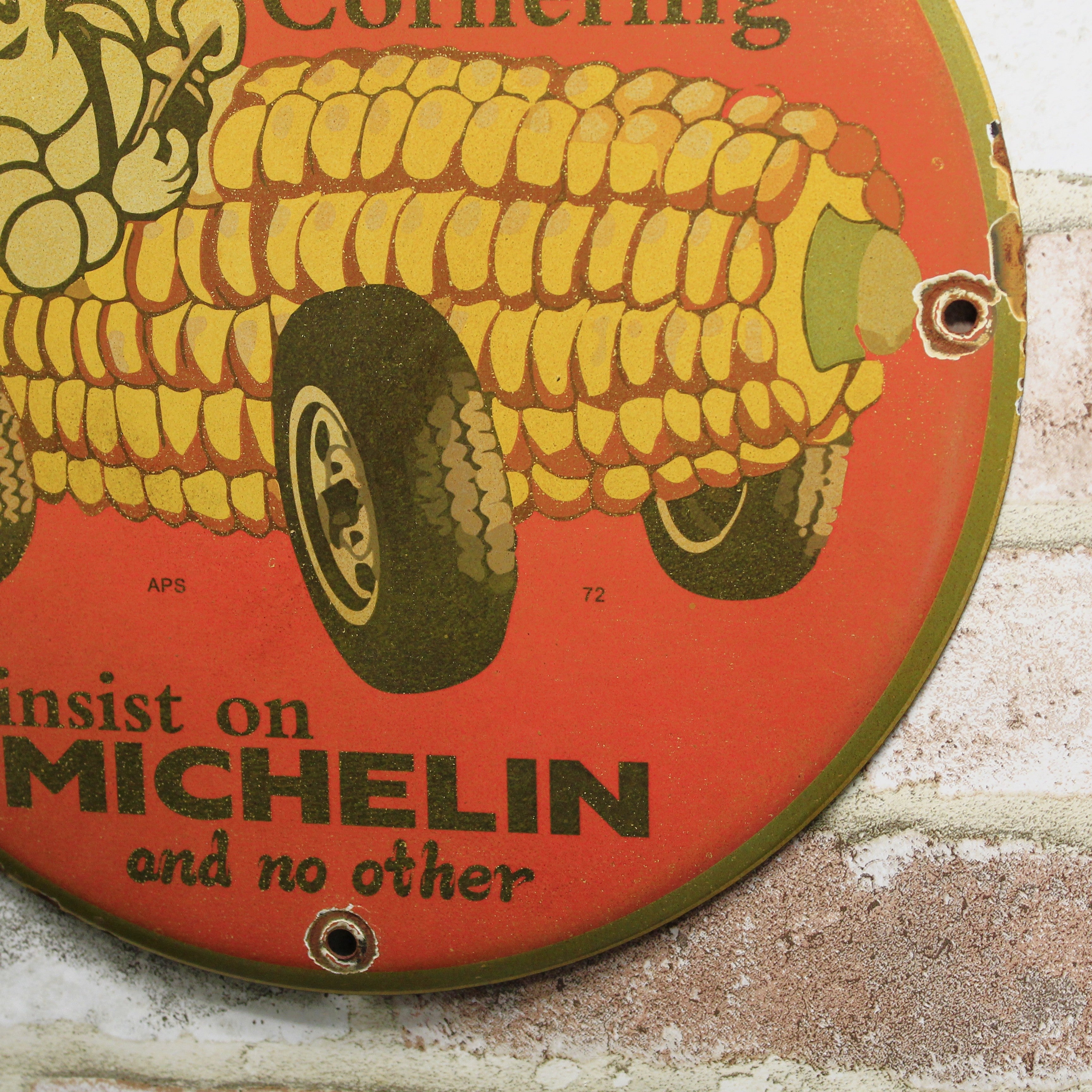 Michelin Tires for Sweet Cornering Bibendum Porcelain Enamel Sign (12in)