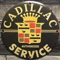 Cadillac Service Porcelain Enamel Sign (12in)