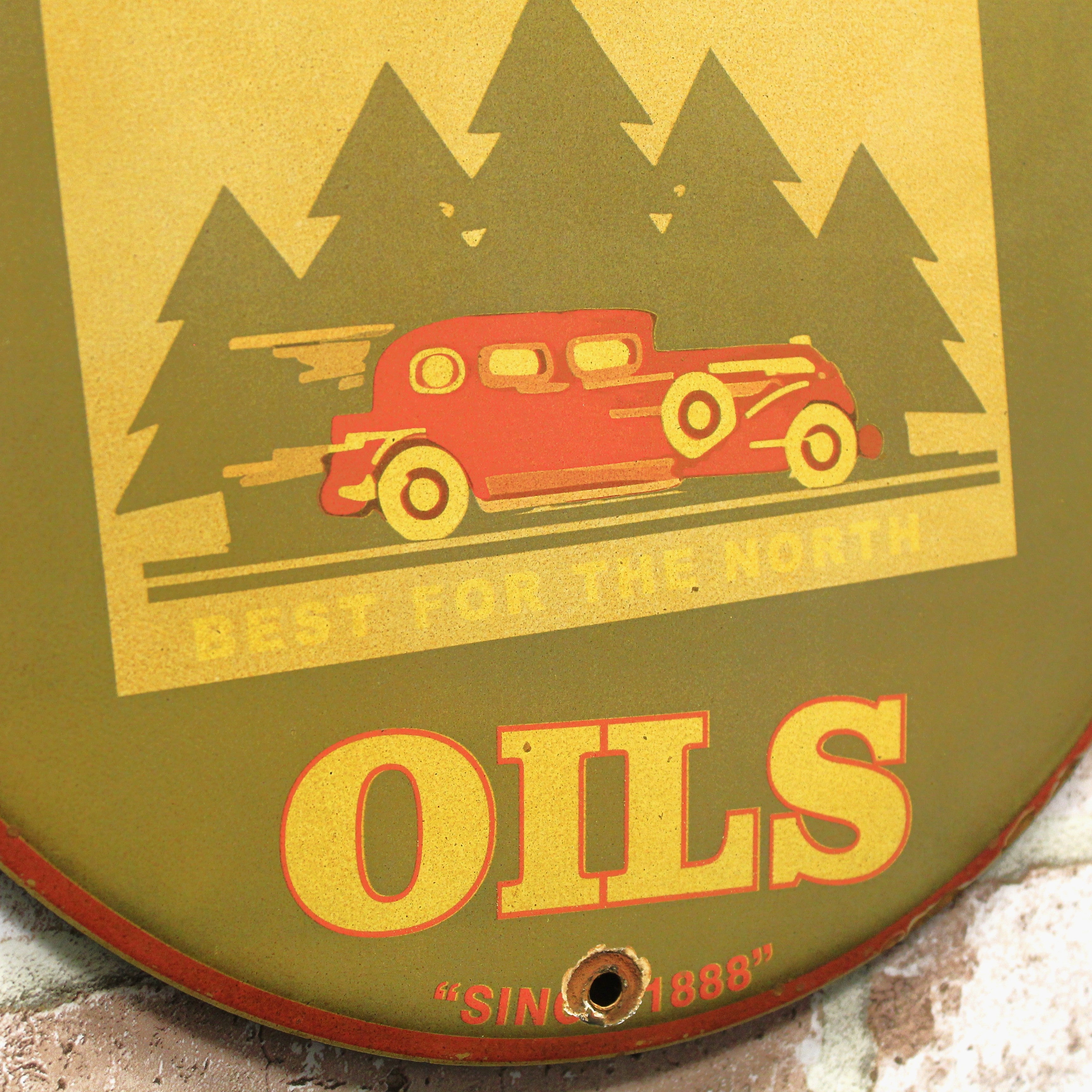 Gold Medal Oils Best for the North Porcelain Enamel Sign (12in)