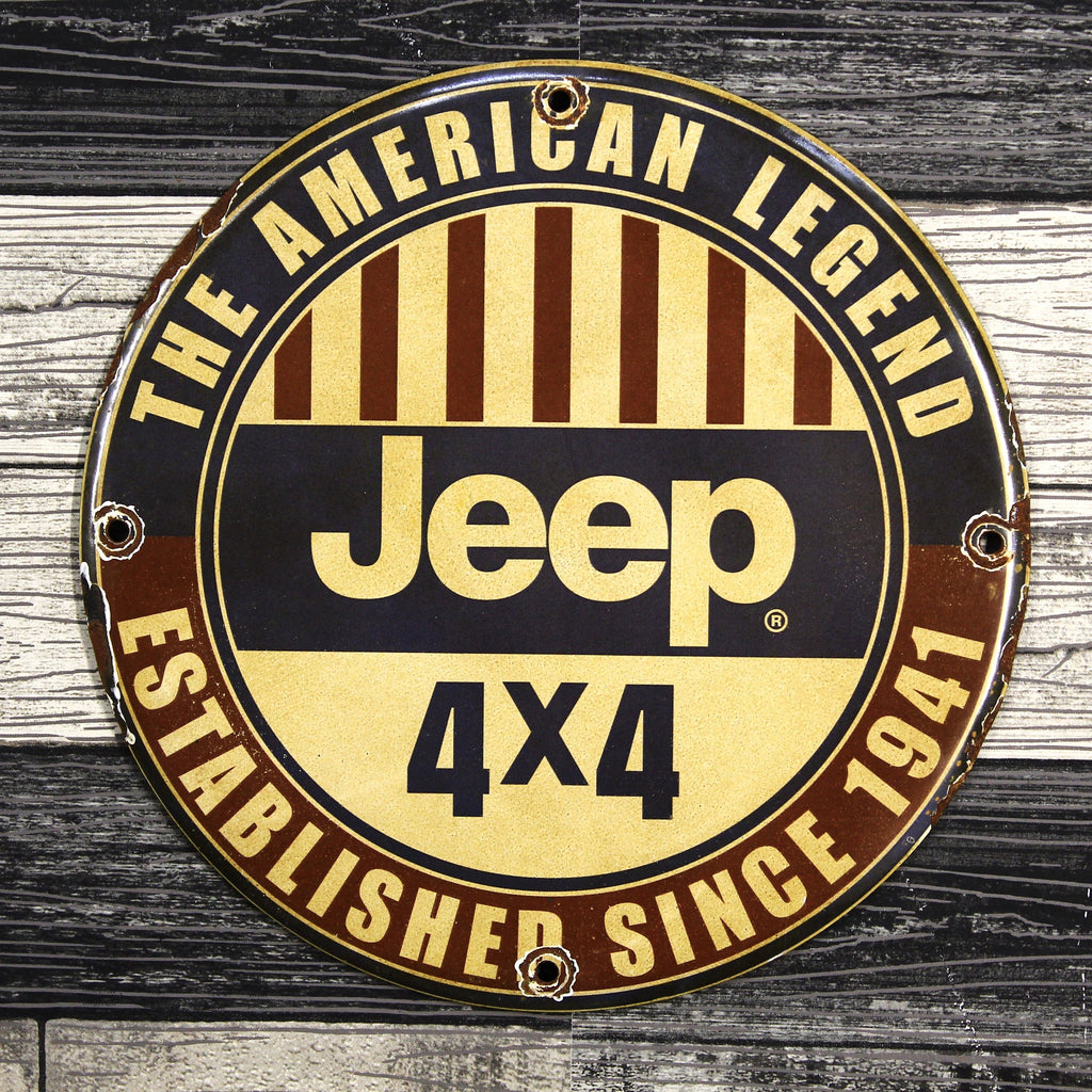 Jeep 4x4 American Legend Since 1941 Porcelain Enamel Sign (12in)