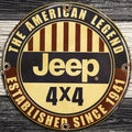 Jeep 4x4 American Legend Since 1941 Porcelain Enamel Sign (12in)