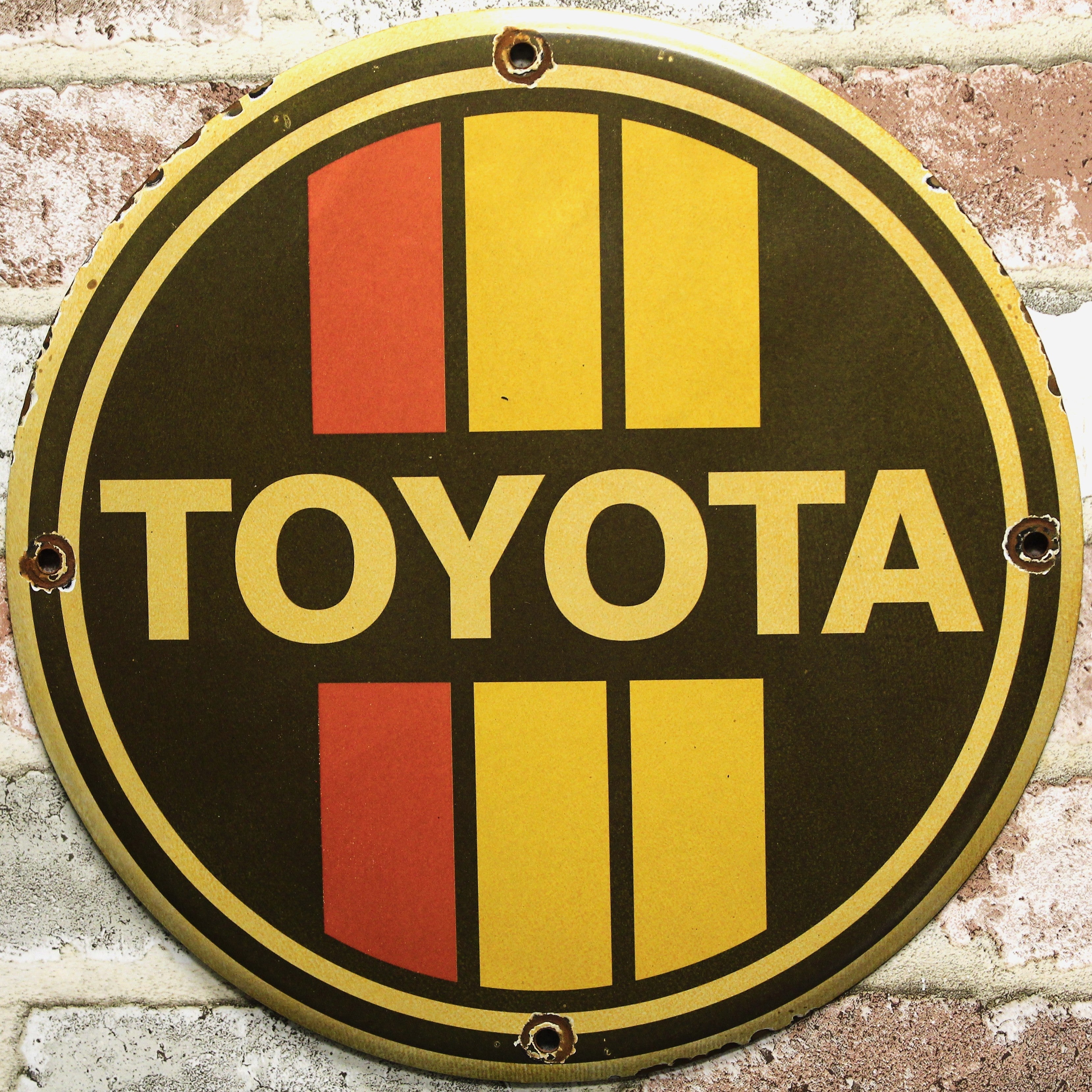 Toyota Racing Stripes Porcelain Enamel Sign (12in)