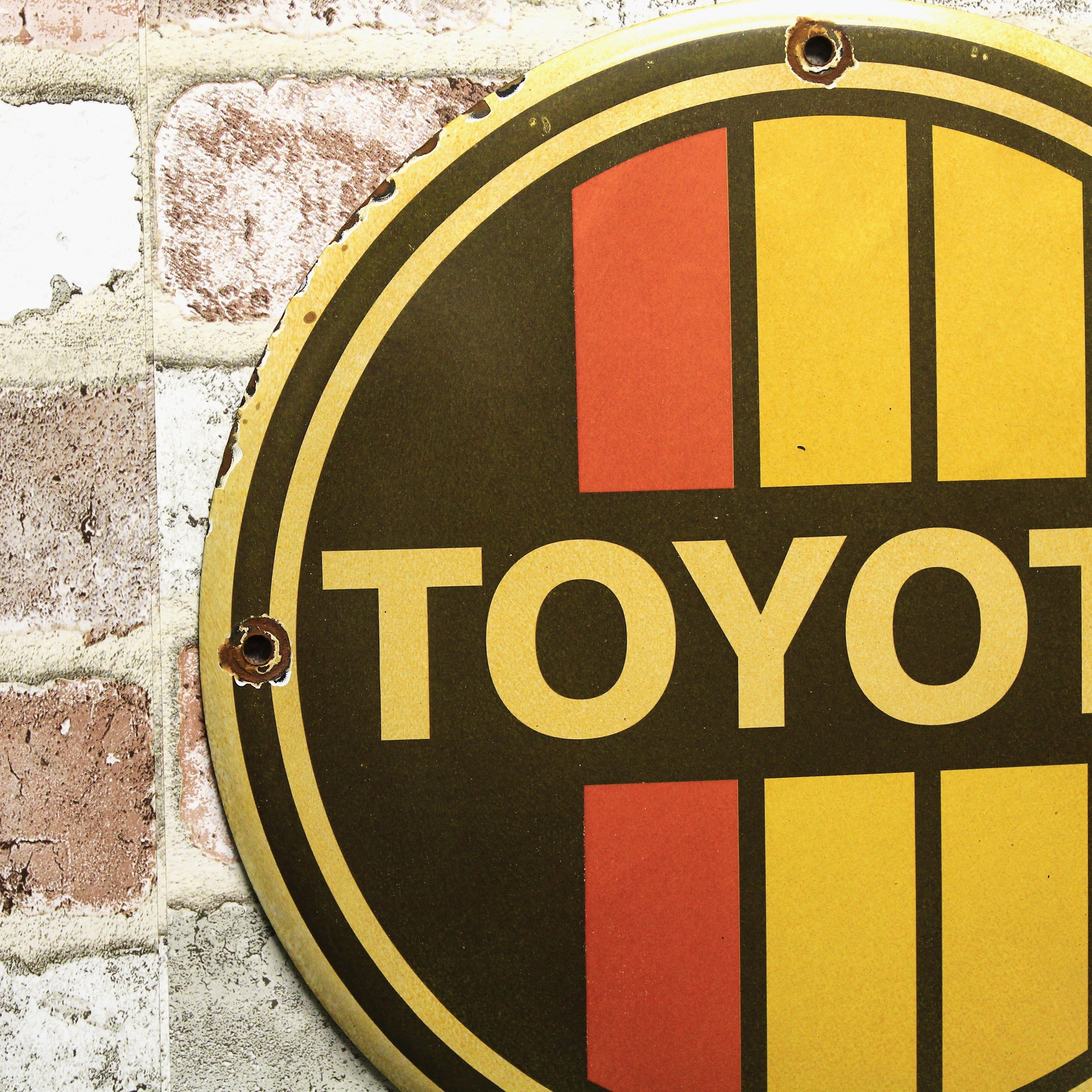 Toyota Racing Stripes Porcelain Enamel Sign (12in)