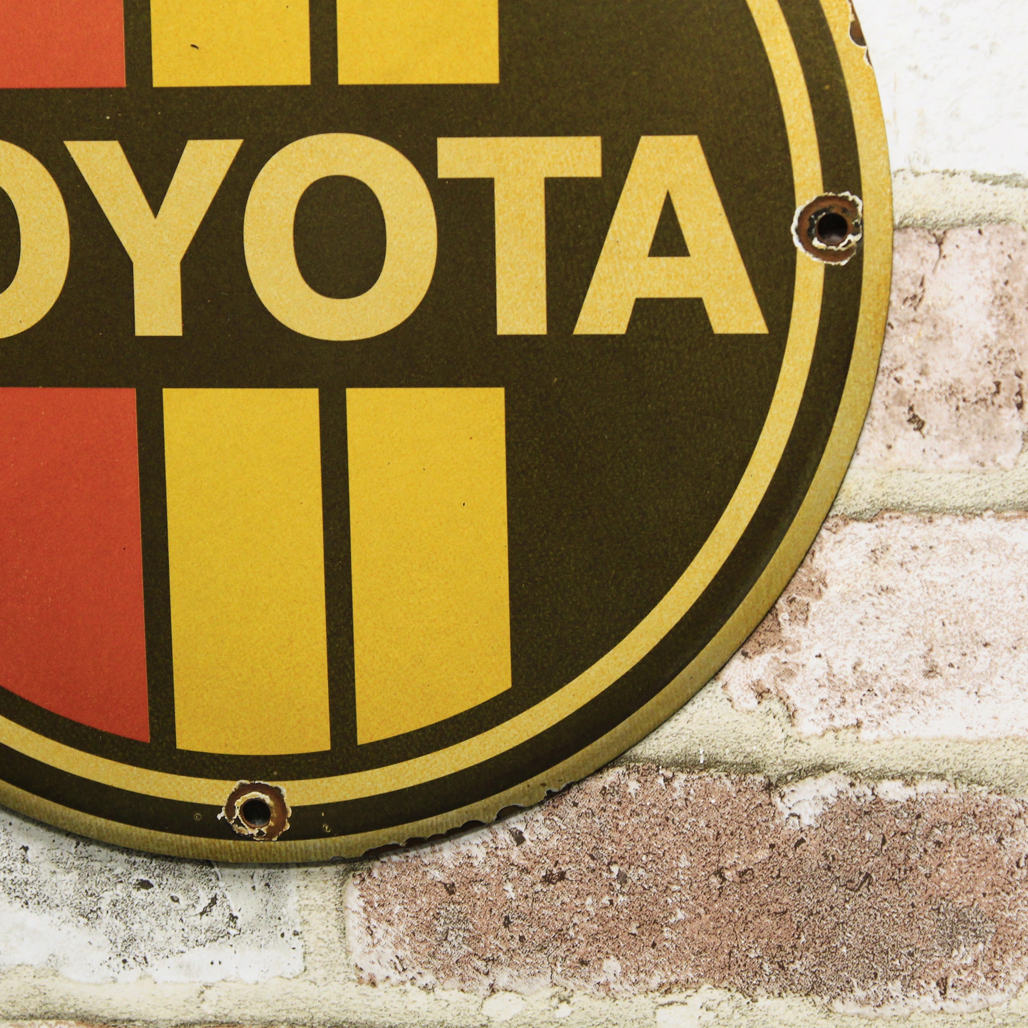 Toyota Racing Stripes Porcelain Enamel Sign (12in)