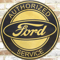2Ft Ford Authorized Service Design Porcelain Enamel Sign (24-Inch)