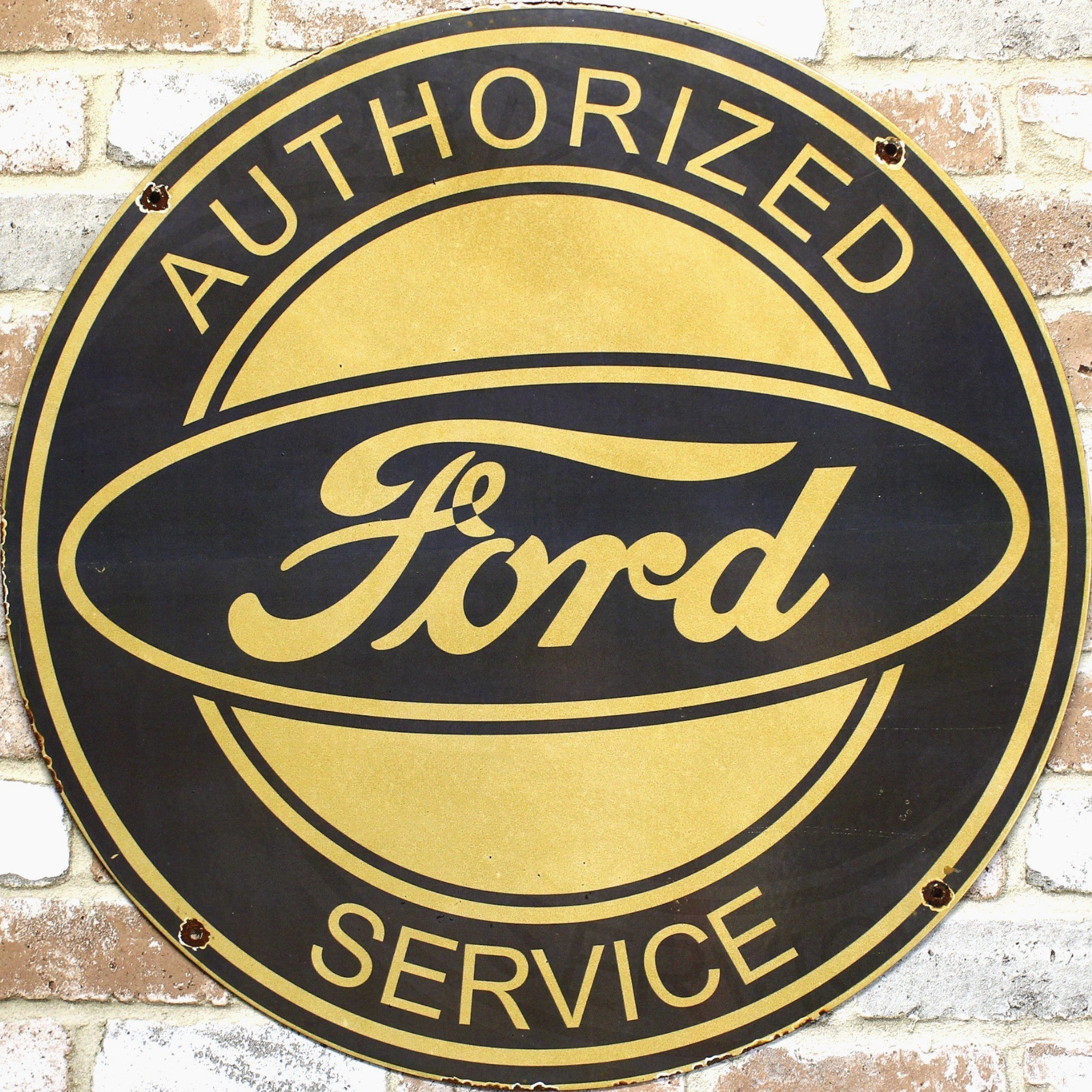 2Ft Ford Authorized Service Design Porcelain Enamel Sign (24-Inch)