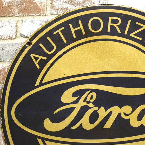 2Ft Ford Authorized Service Design Porcelain Enamel Sign (24-Inch)