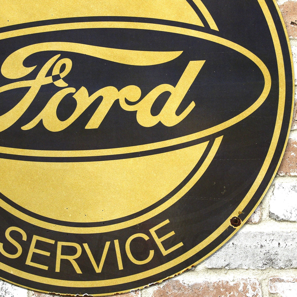 2Ft Ford Authorized Service Design Porcelain Enamel Sign (24-Inch)