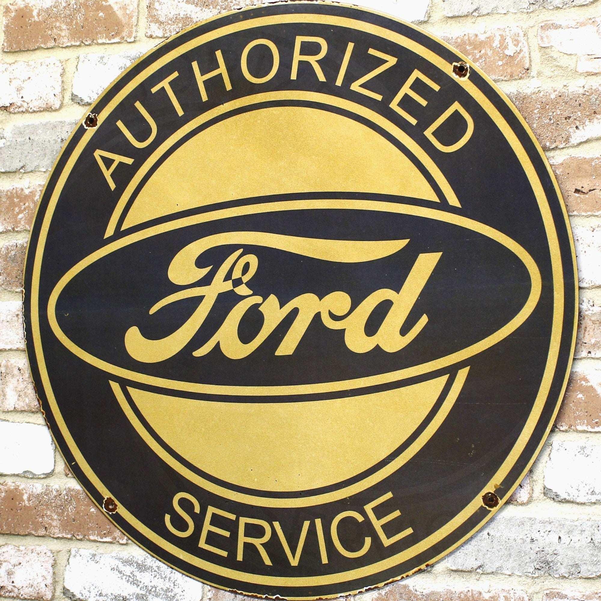 2Ft Ford Authorized Service Design Porcelain Enamel Sign (24-Inch)