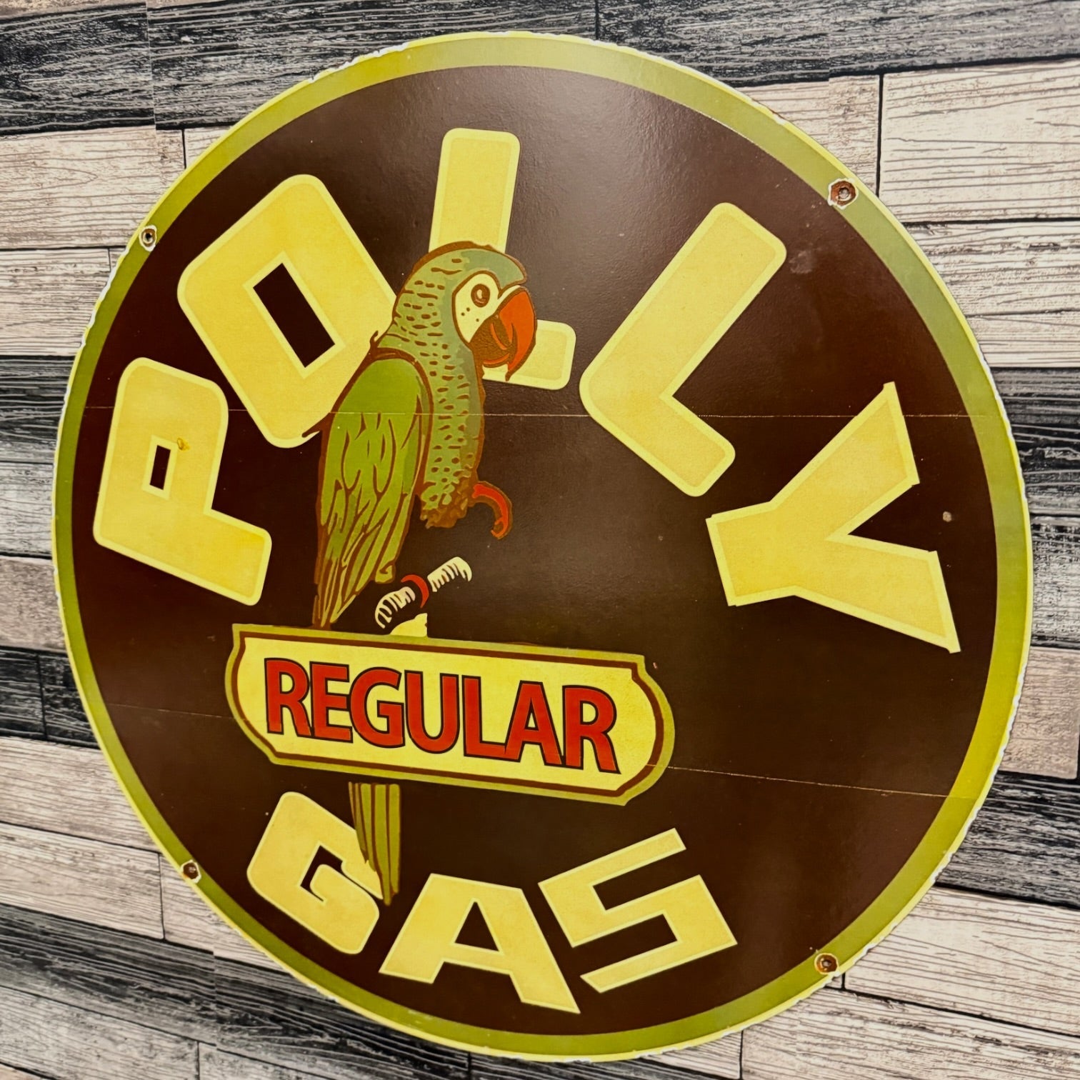 Polly Regular Gas Large Porcelain Enamel Station Sign