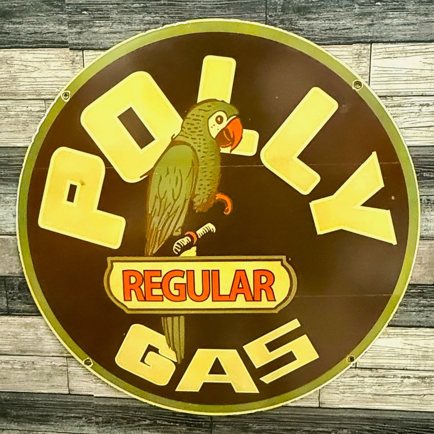 Polly Regular Gas Large Porcelain Enamel Station Sign