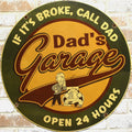 2Ft Dad's Garage If It's Broke Call Dad Porcelain Enamel Sign (24-Inch)