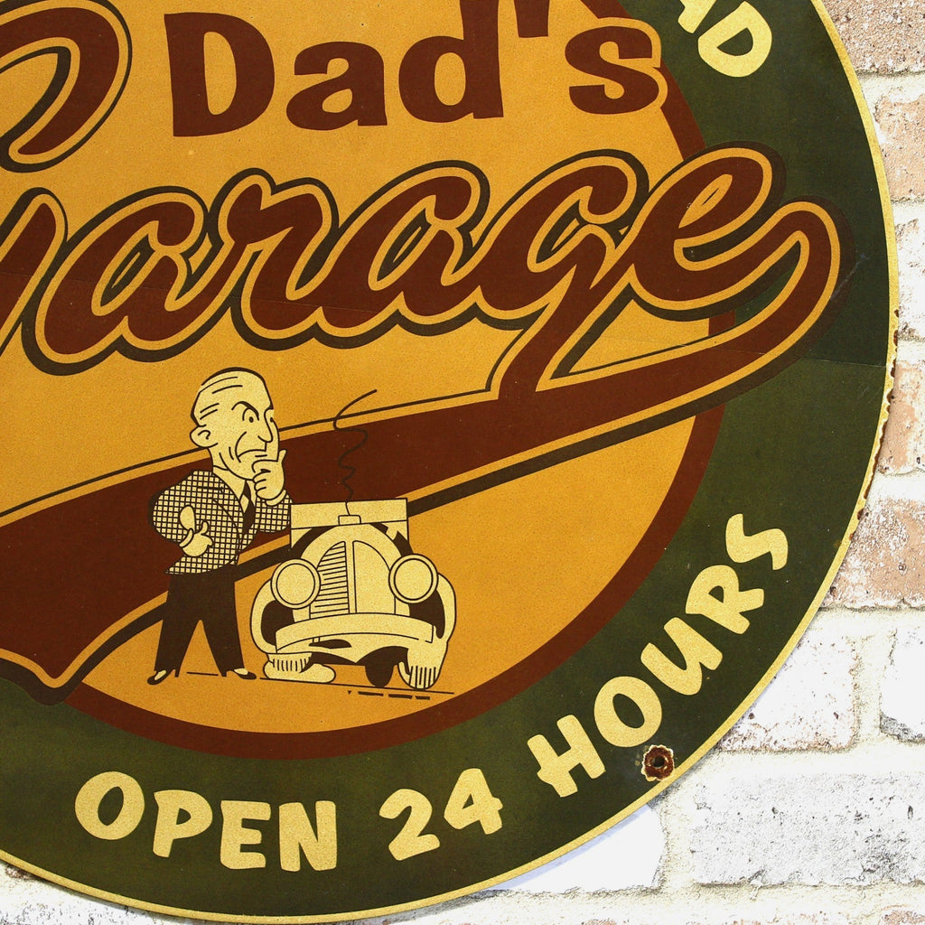 2Ft Dad's Garage If It's Broke Call Dad Porcelain Enamel Sign (24-Inch)