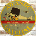 2Ft Atlantic Gasoline Aviation Motor Oil Porcelain Enamel Sign (24-Inch)