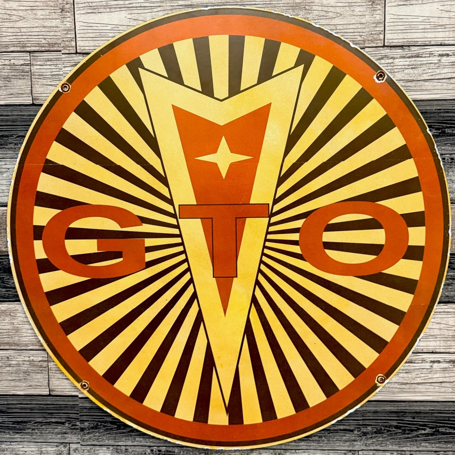 GTO Victory Emblem Large Porcelain Dealership Advertising