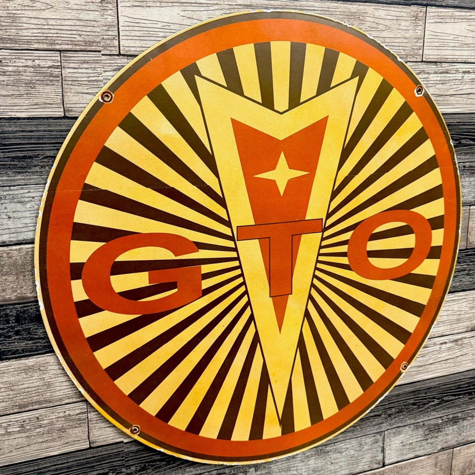 GTO Victory Emblem Large Porcelain Dealership Advertising