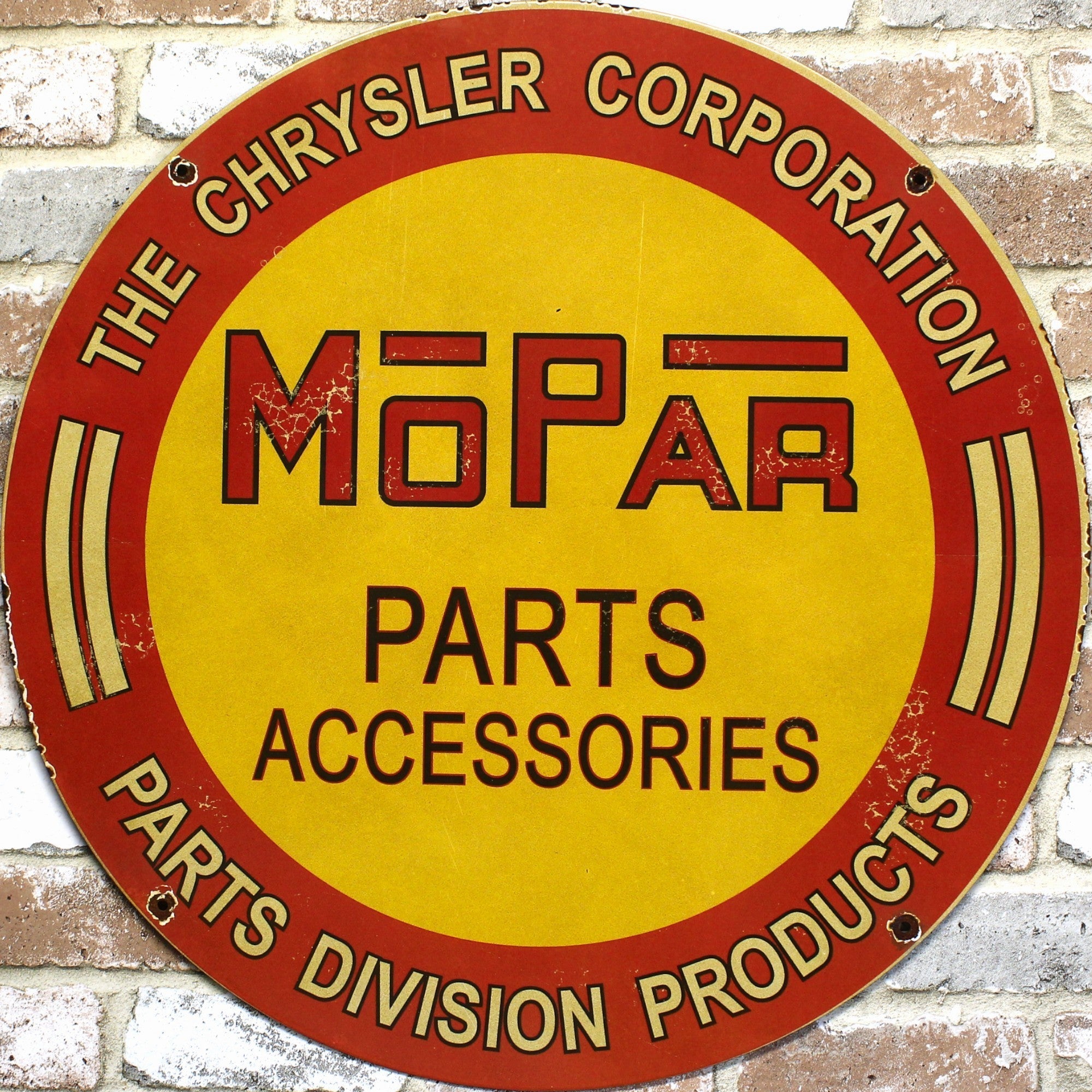 2Ft Mopar Parts Division Chrysler Corporation Porcelain Enamel Sign (24-Inch)