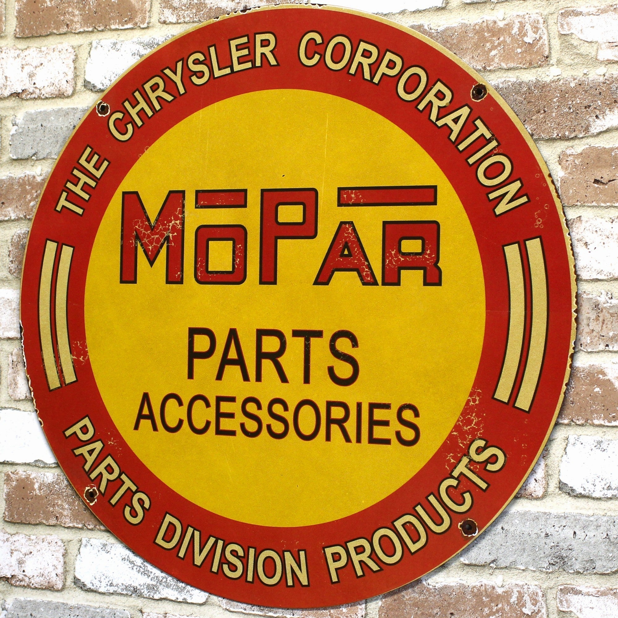 2Ft Mopar Parts Division Chrysler Corporation Porcelain Enamel Sign (24-Inch)