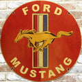 2Ft Ford Mustang Emblem Porcelain Enamel Sign (24-Inch)