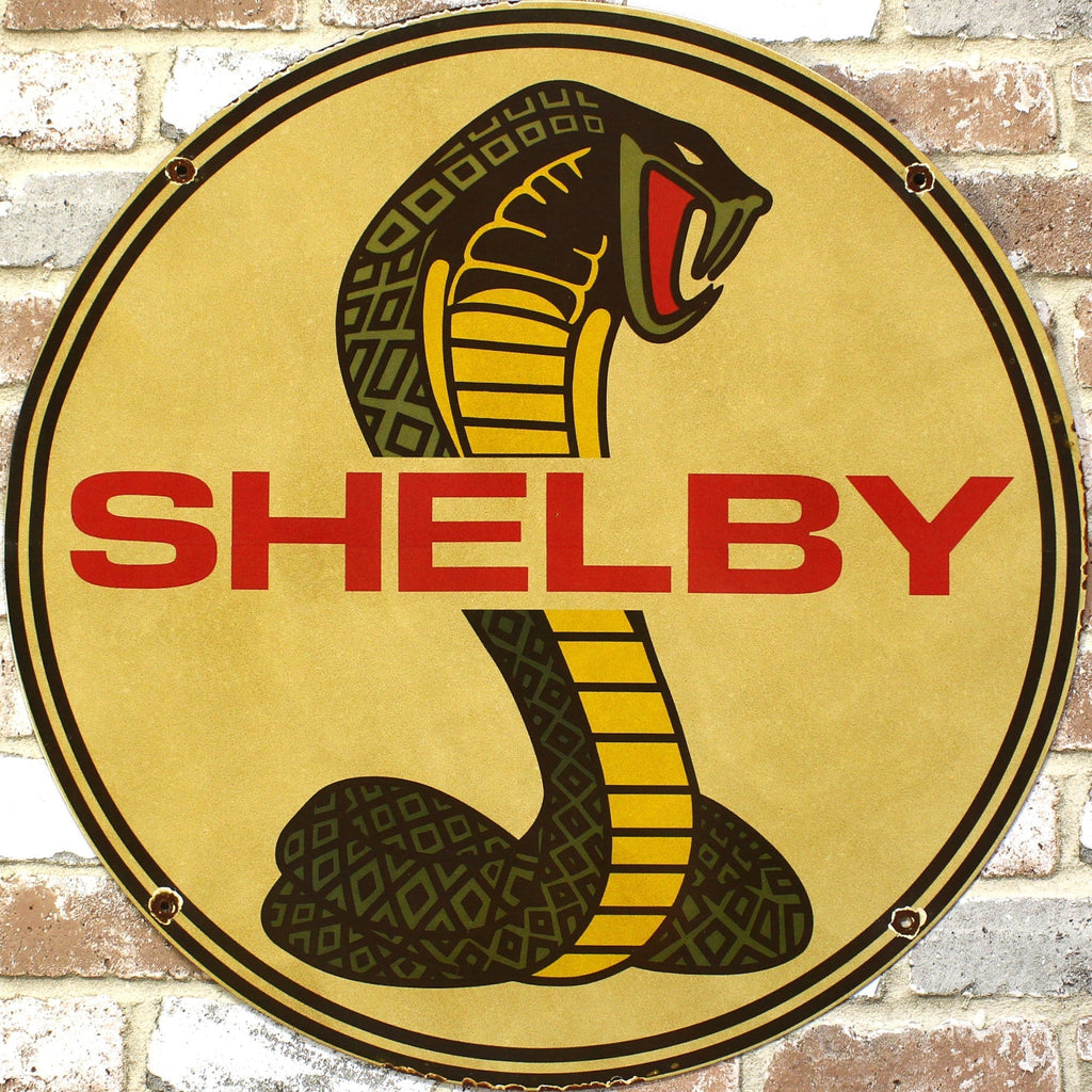 2Ft Ford Shelby Cobra Porcelain Enamel Sign (24-Inch)