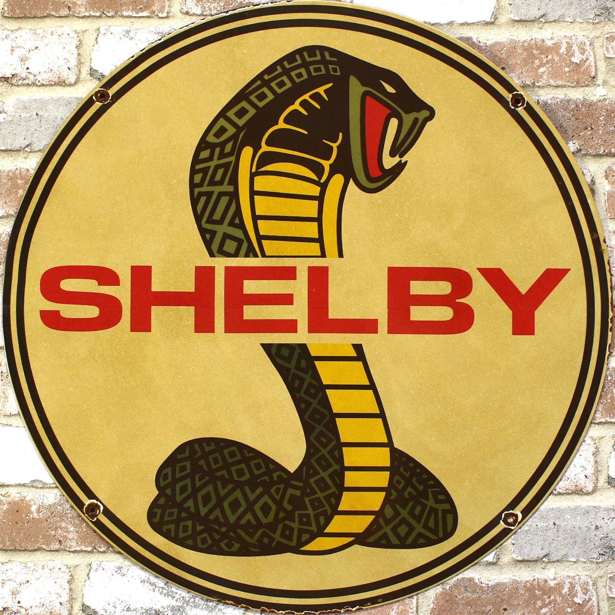2Ft Ford Shelby Cobra Porcelain Enamel Sign (24-Inch)
