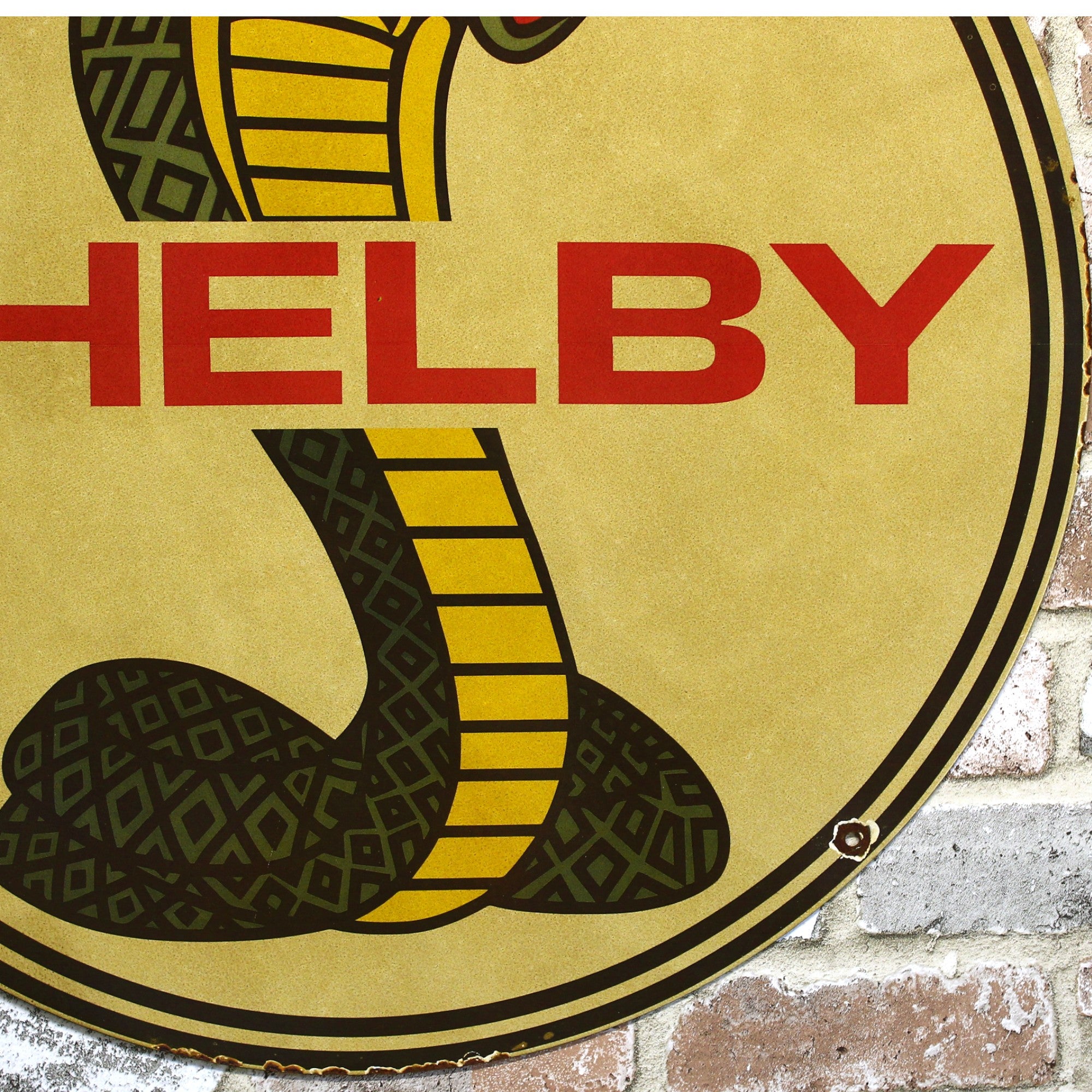 2Ft Ford Shelby Cobra Porcelain Enamel Sign (24-Inch)