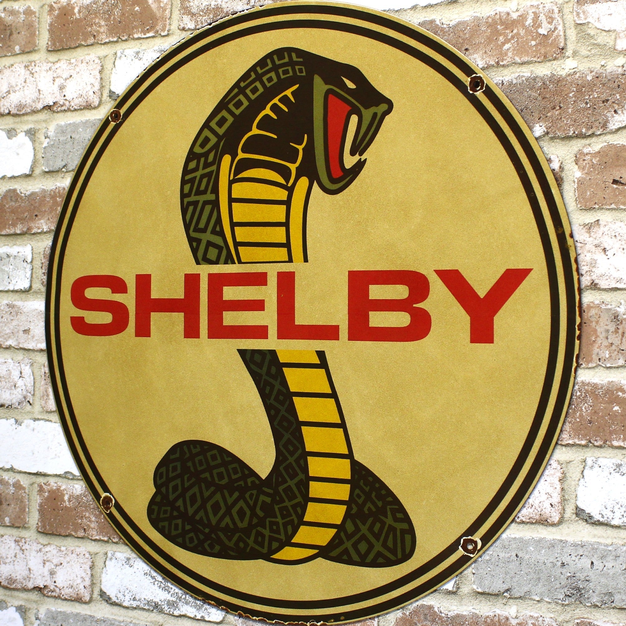 2Ft Ford Shelby Cobra Porcelain Enamel Sign (24-Inch)