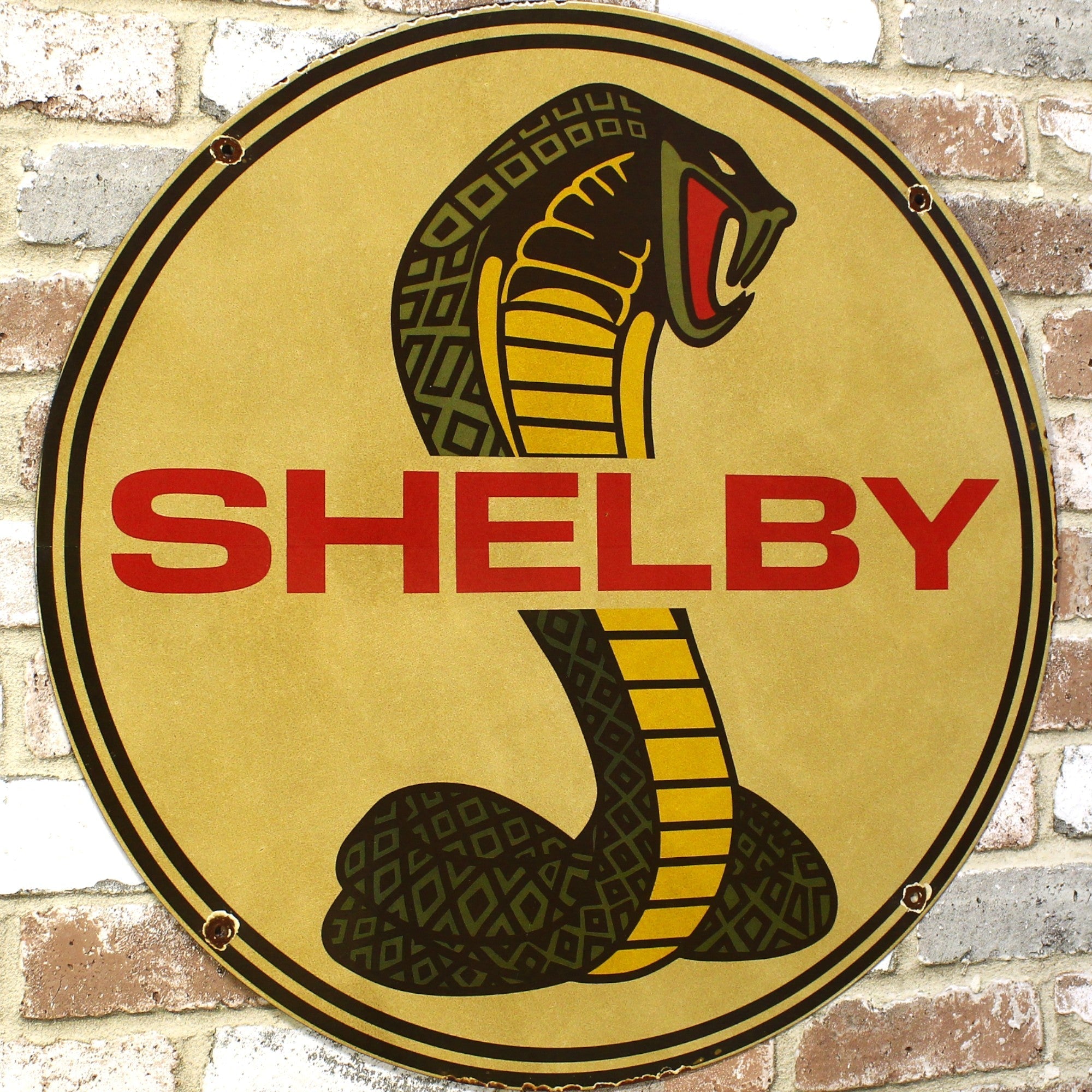 2Ft Ford Shelby Cobra Porcelain Enamel Sign (24-Inch)