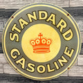 Standard 2ft Red Crown Gasoline Porcelain Enamel Gas Station Sign