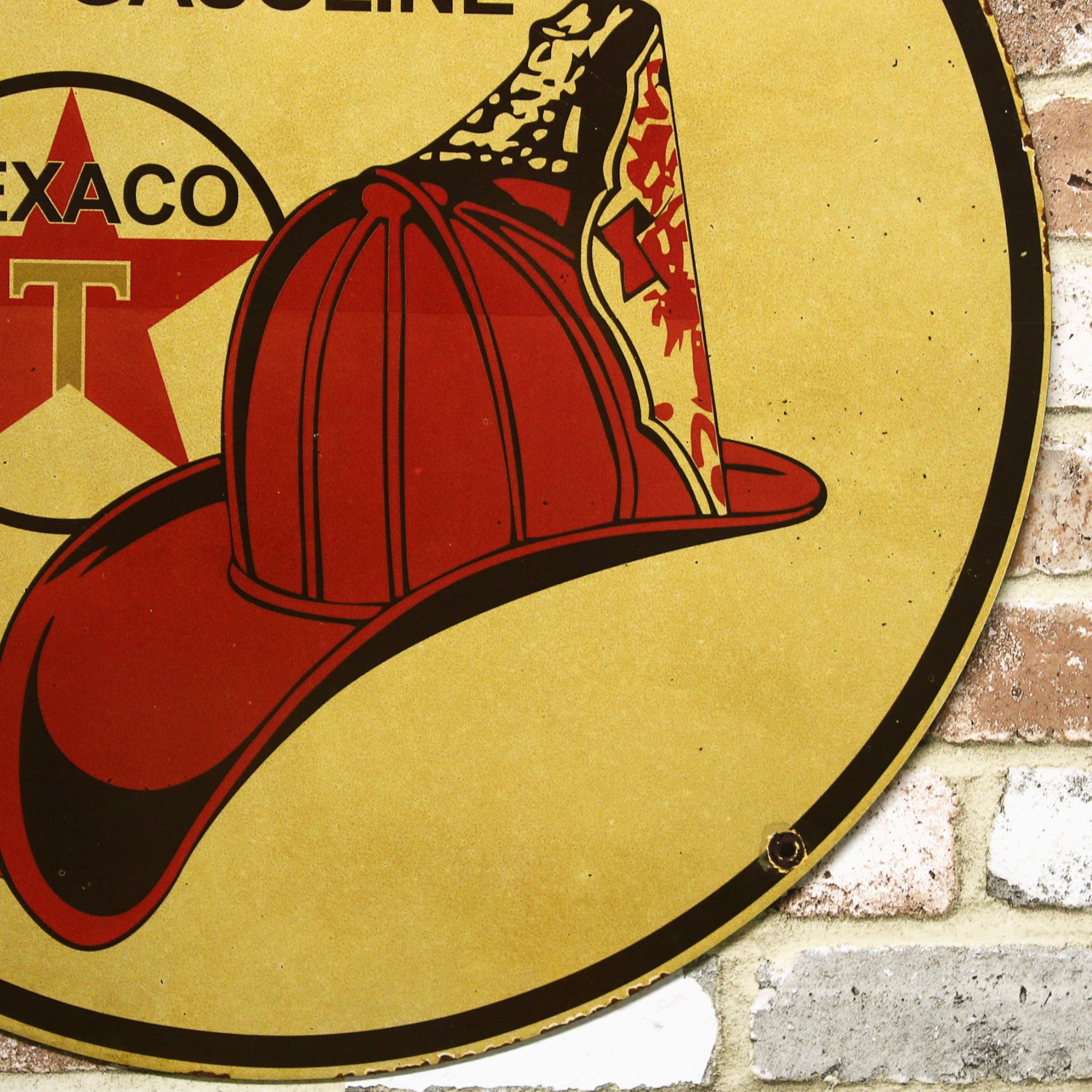 2Ft Texaco Fire Chief Gasoline Porcelain Enamel Sign (24-Inch)
