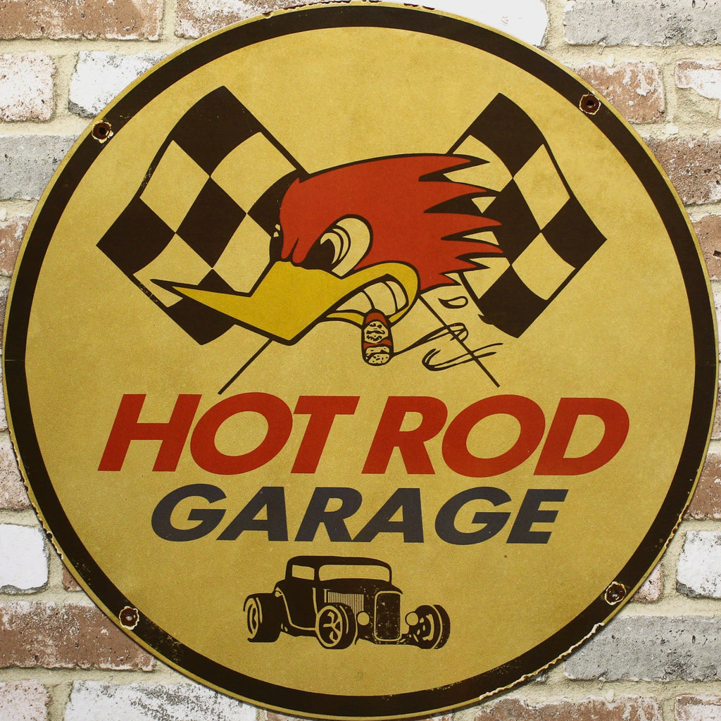 2Ft Hot Rod Garage Mr. Horsepower Porcelain Enamel Sign (24-Inch)
