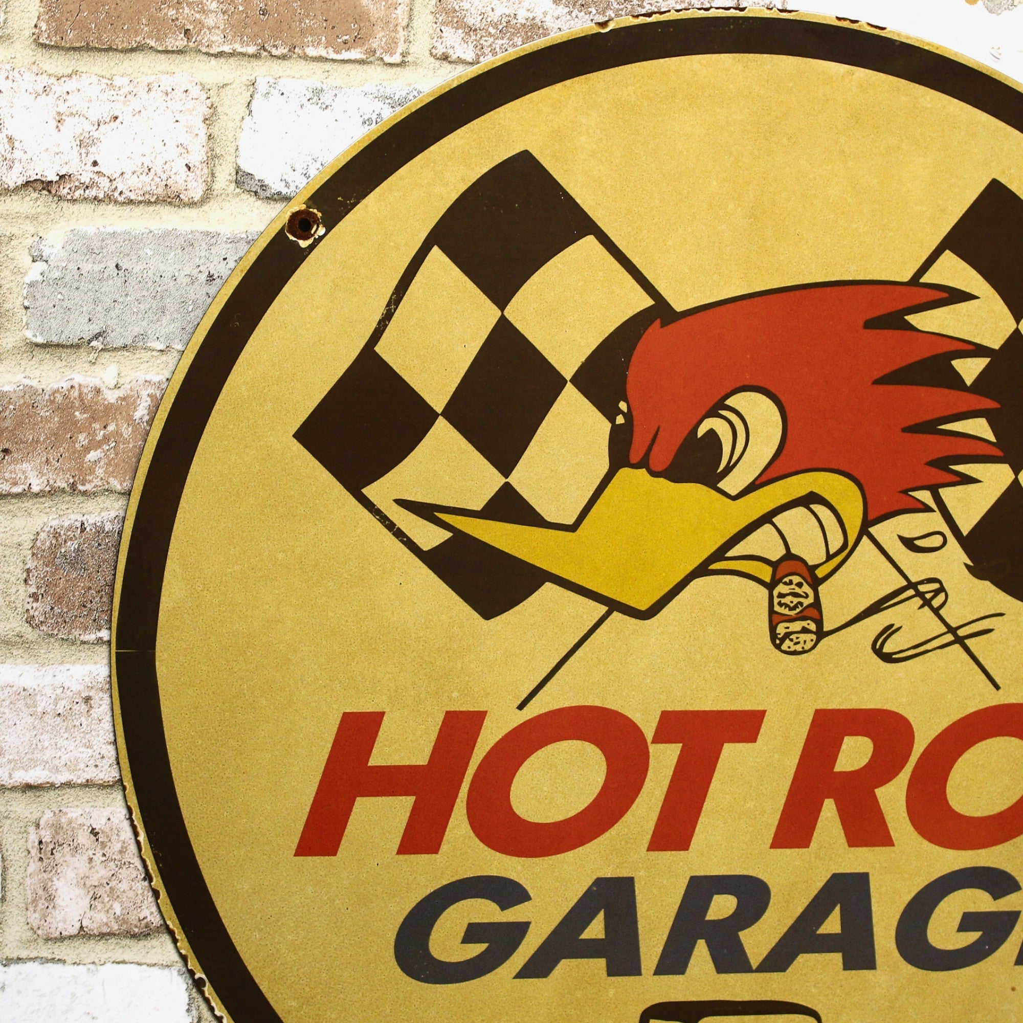 2Ft Hot Rod Garage Mr. Horsepower Porcelain Enamel Sign (24-Inch)
