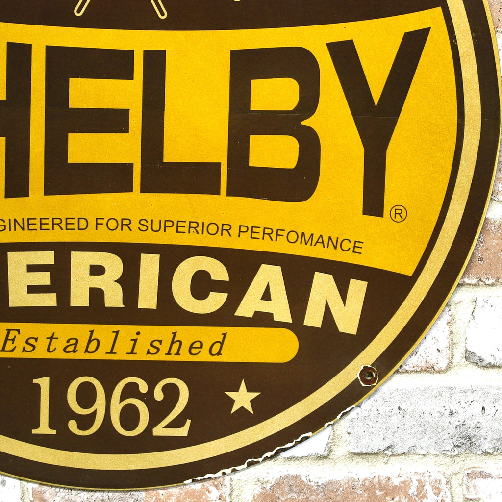 2Ft Shelby American Racing 1962 Porcelain Enamel Sign (24-Inch)