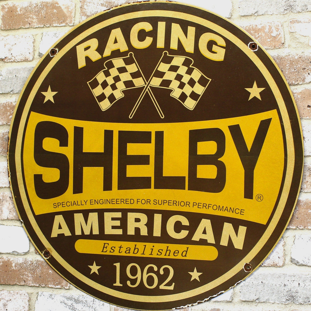 2Ft Shelby American Racing 1962 Porcelain Enamel Sign (24-Inch)