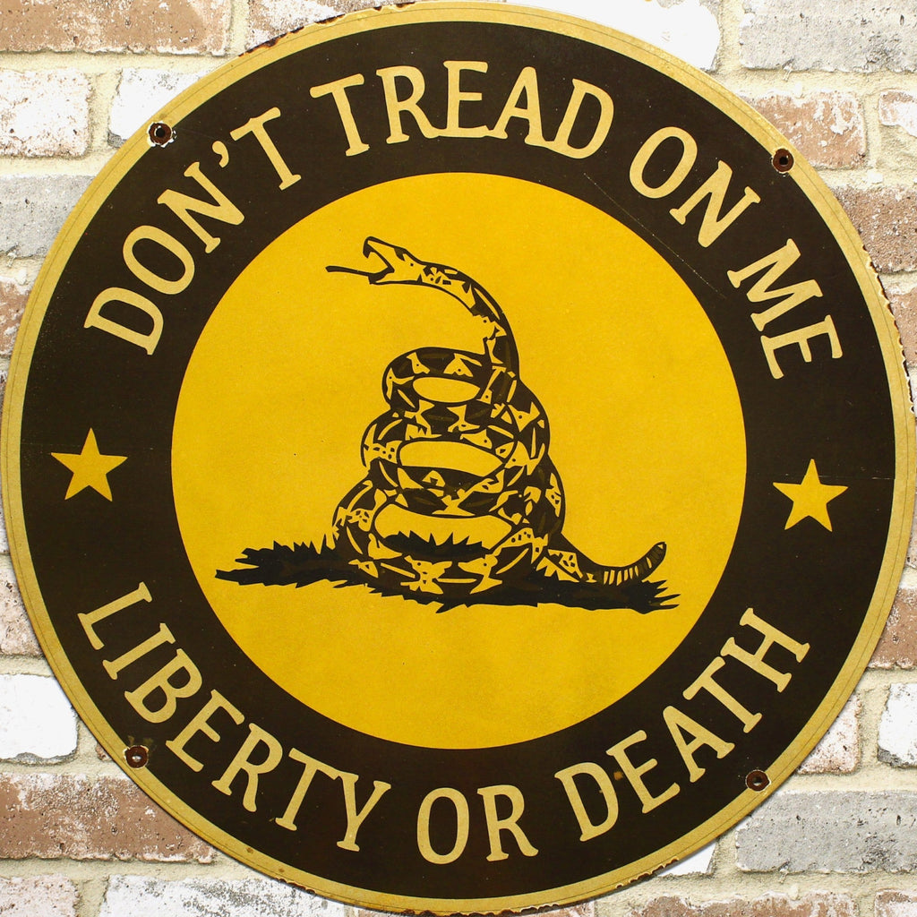 2Ft Don't Tread On Me Liberty or Death Porcelain Enamel Sign (24-Inch)