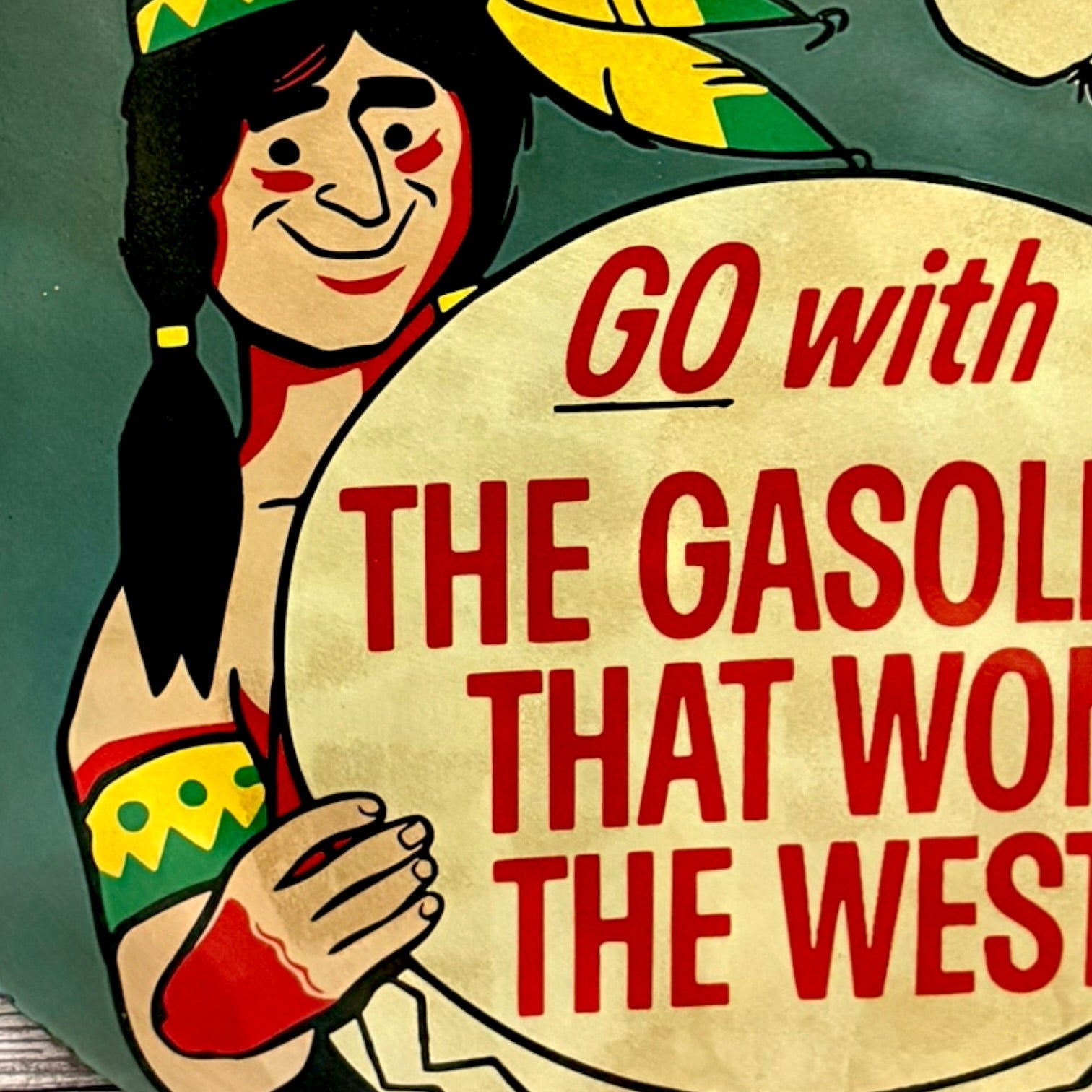 Phillips 66 Gasoline Porcelain Enamel Sign Large 30-Inch Route 66 Gas Station Sign