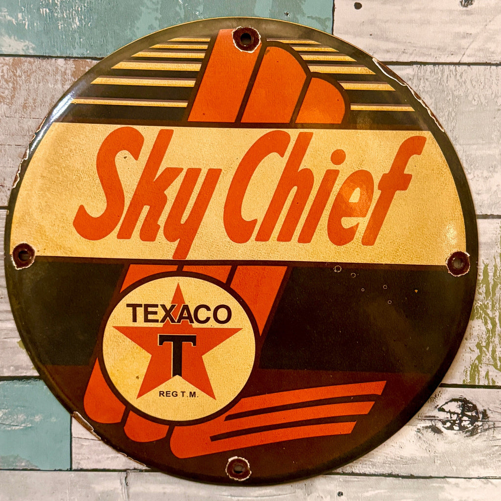Texaco Sky Chief #2 Porcelain Enamel Sign (12in)