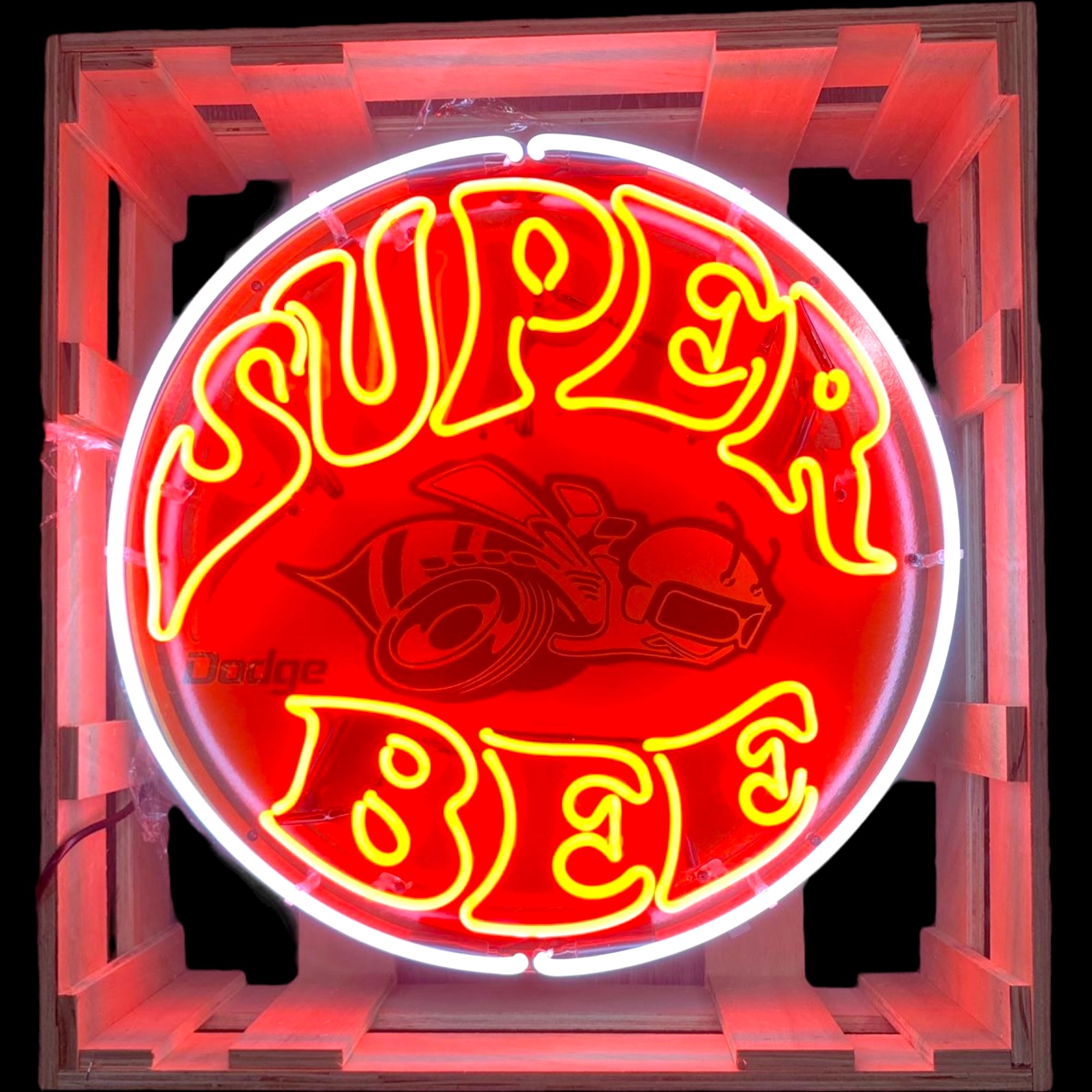 Super Bee Single-Sided Neon Porcelain Box Sign